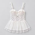Bridal Lace Bow Corset Babydoll Dress