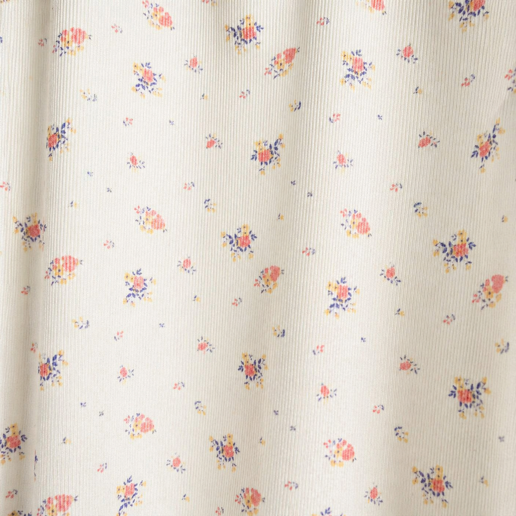 Cream Ditsy Floral Bow Detail Mini Dress