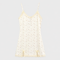 Cream Ditsy Floral Bow Detail Mini Dress