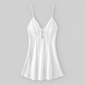 White Satin Slip Dress, Silky Chemise Sleepwear, Sexy Bridal Lingerie, Spaghetti Strap Nightgown