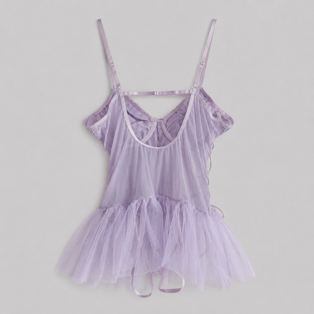 Butterfly Garden Corset Tulle Lingerie Dress