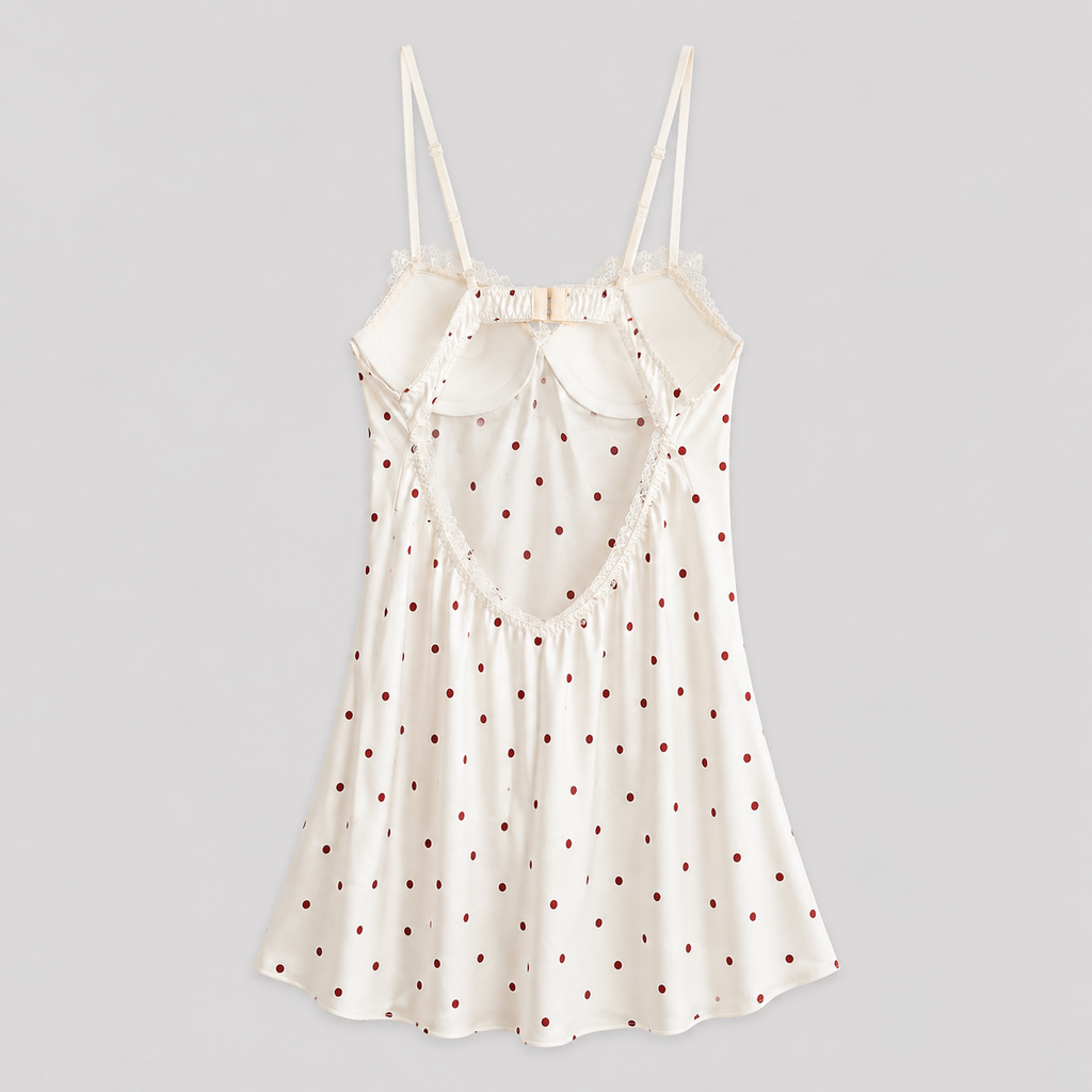 Polka Dot Ruffle Bustier Mini Dress