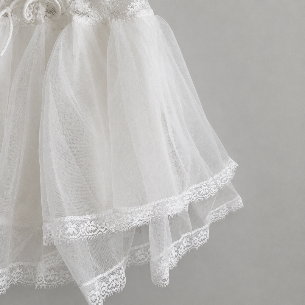 Bridal Lace Bow Corset Babydoll Dress
