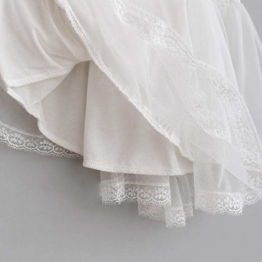 Bridal Lace Bow Corset Babydoll Dress