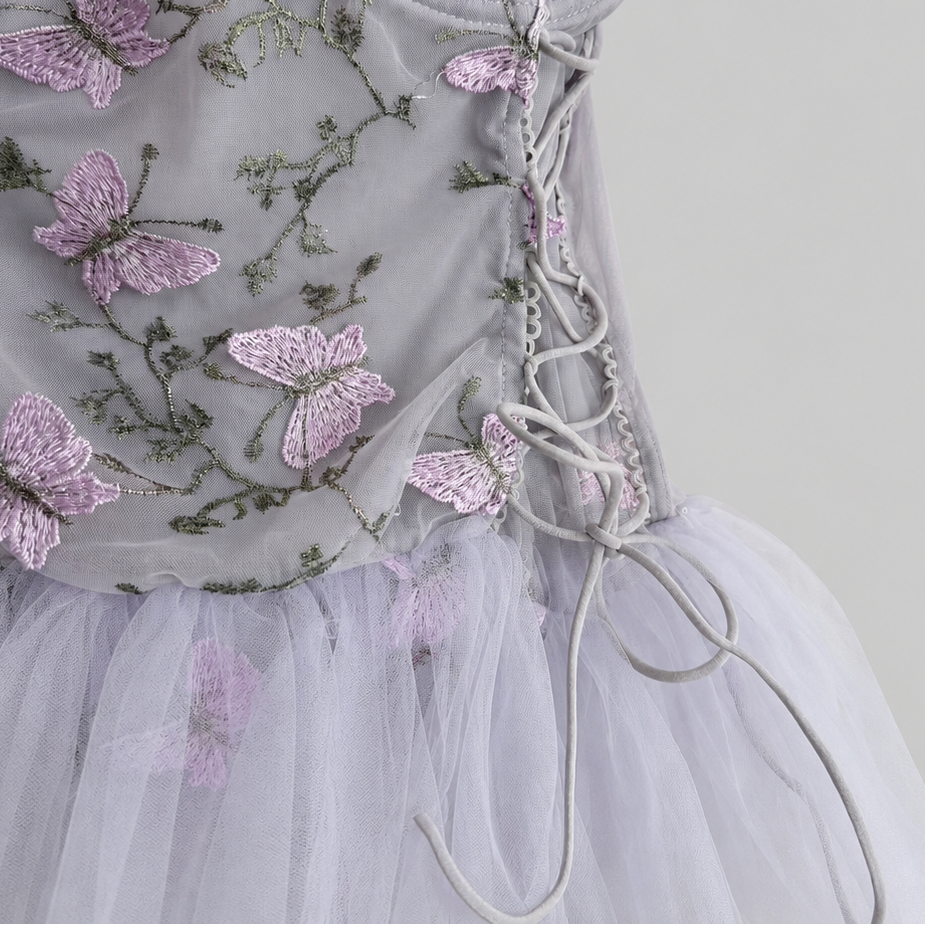 Butterfly Garden Corset Tulle Lingerie Dress